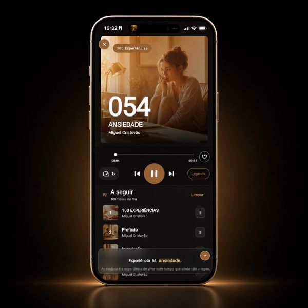 APP 100 Experiências: leitura e áudio em sincronia no celular